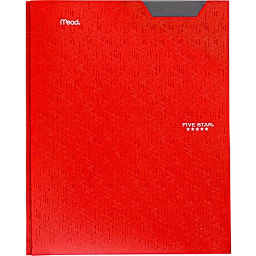 Five Star 2-Pocket Folder, Plastic Folder with Stay-Put Tabs and Prong Fasteners, Holds 8-1/2" x 11" Paper, Fire Red (72109) - color: Red, size: 1 Count (Pack of 1)