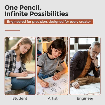 Nicpro 6PCS Art Mechanical Pencil Set, 3PCS Metal Drafting Pencil 0.5 mm & 0.7 mm & 0.9 mm & 3PCS 2mm Lead Pencil Holder (4B 2B HB 2H Colors) For Sketching Drawing With Lead Refills Erasers Case - style: 6 Pack (0.5mm+0.7mm+0.9mm+2.0mm)