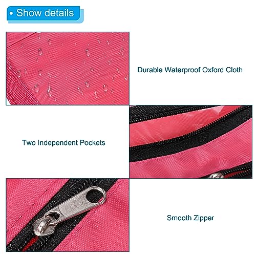 PATIKIL Expandable Pencil Pouch for 3 Rings Binder, 1 Pack Oxford Cloth Large Capacity Zipper Binder Pouch Pencil Case for Office Home, Rose Red - color: Rose Red