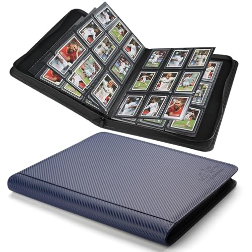Toploader Binder,Toploader Hard Cases, 9-Pocket Pages Sleeves Hold up 288 Cards.Toploader Card Binder with Sleeves for “3×4” rigid，Card Holder(blue) - color: blue2, size: 9 Pocket 288 Toploader