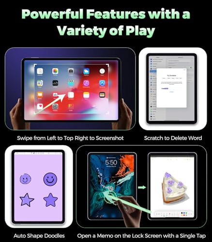 CMARS Pen for iPad 11th 10th Gen, Fast Charge for Pad Pencil with Palm Rejection, Digital Pens for 2018-2026 Apple iPad 6-11th Gen/A16, Pro 13"/12.9"/11”/M4/M5, Air 3/4/5/M2/M3/M4, Mini 5/6 -Green - color: Green