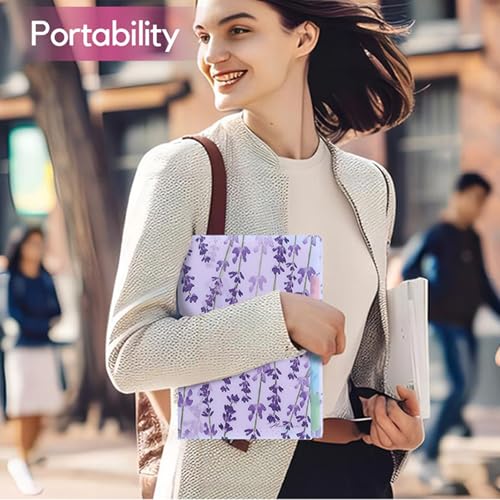 Folder Organizer Expanding File Folder Patternted - Accordion Document Organizer with 5 Pockets and Labels, Waterproof A4/Letter Size for School Office Home (Lavender) - style: Lavender