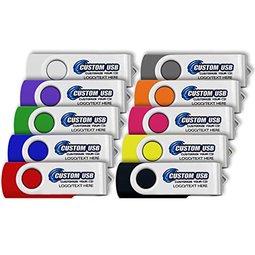 ABLAZE Customized 512MB Flash Drive 100 Pack, Personalized USB 2.0 Memory Stick Custom Thumb Drives Pendrive U Disk for Data Storage (Mixcolors) - color: Customized, size: 512MB