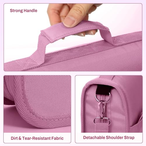SUNEE Zipper Binder 3 Ring, 3 Inch O-Ring with Handle and Shoulder Strap, 600-Sheet Capacity, 5-Tab Expanding File Folder, Multi-Pockets for Middle School Organizer Binder with Zipper, Grape Purple - color: Grape Purple