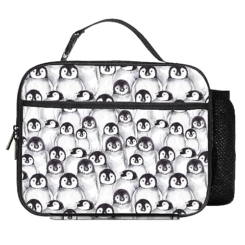 Penguin Lunch Bag Reusable Insulated Lunch Box Keep Food Cooler Thermal Lunch Tote for Women Men - color: Penguin
