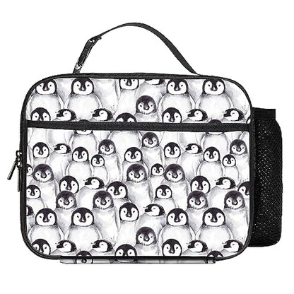Penguin Lunch Bag Reusable Insulated Lunch Box Keep Food Cooler Thermal Lunch Tote for Women Men - color: Penguin