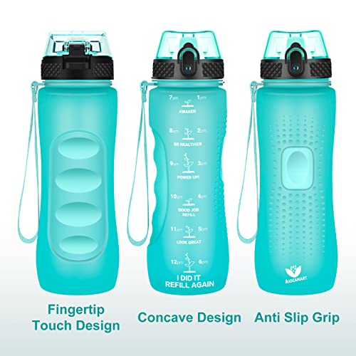24 OZ Motivational Kids Water Bottle With Time Marker,Straw Lid,Leak Proof, Tritan BPA Free Sports Water Bottle Green(1 Lid) - color: Green
