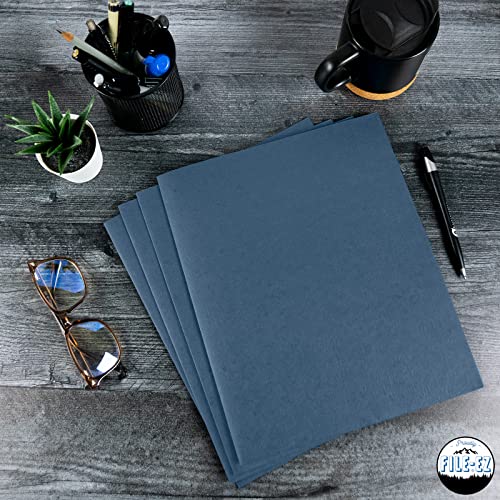 FILE-EZ Two-Pocket Folders, Navy Dark Blue, 25-Pack, Textured Paper, Letter Size (EZ-32523) - color: Dark Blue, size: 25 Folders