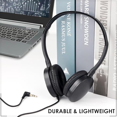 Headphones Bulk 100 Pack for School Classroom Student Children | Boys Girls Teens and Adult,Computer Earphones Class Set of Headphones for Students Online Lesson Testing 3.5mm Jack (Black) - size: 100 Pack Black