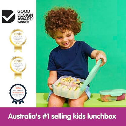 b.box Mini Lunch Box Kids | 4.25 Cup Leak Proof Bento Box for Kids Ages 3+ | 3 Compartment Snack Containers, School Lunch Container, Dishwasher Safe, BPA-Free, PFAS-Free - Spearmint - color: Spearmint, size: 1-pack