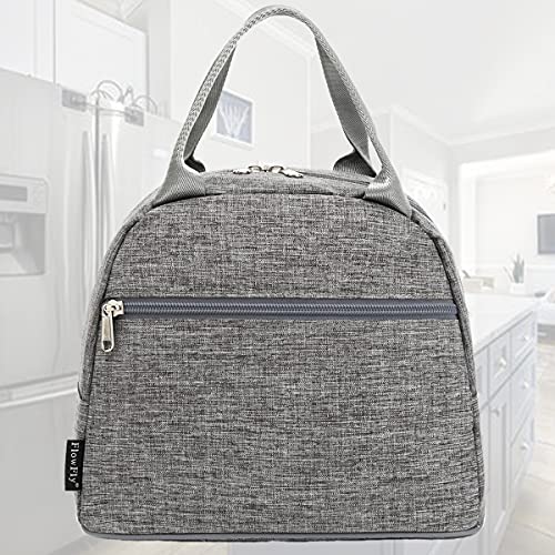 FlowFly Insulated Lunch Cooler Bag - Tote Bag Organizer for Women/Men, Heather Grey - color: Gray