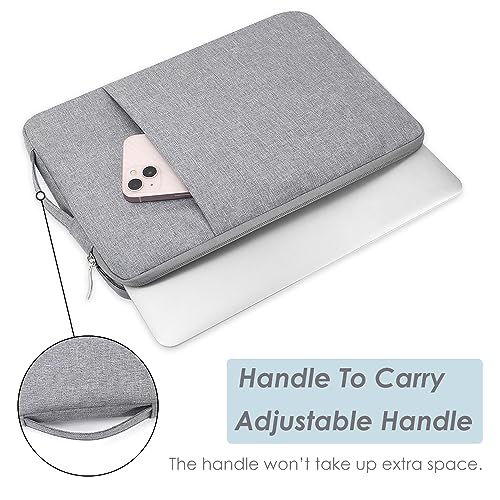 13 Inch Laptop Sleeve Case for MacBook Air 13.6" & MacBook Pro 13.3" | with Handle, WaterProof, with Accessory Pocket, Scratch-resistant, Soft Velvet Lining, for Travel, Home, Office(Gray) - color: Gray