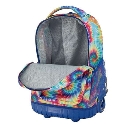 Travelers Club 4 Piece Rolling Backpack Set With Accessories, Tie Dye - color: Tie Dye