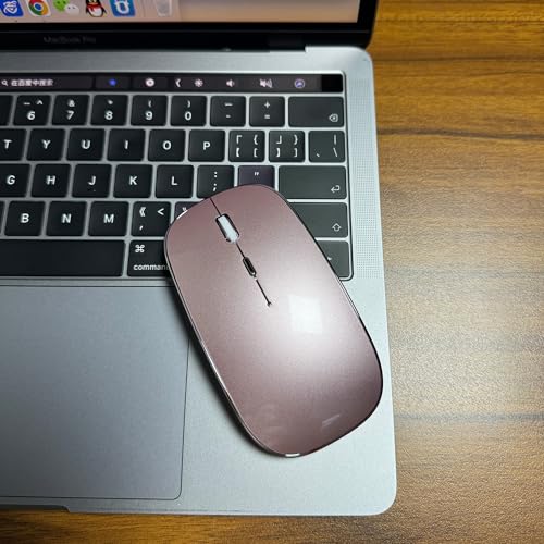 Wireless Bluetooth Mouse for iPad pro iPad Air Mac MacBook Pro MacBook Air Laptop iMac Chromebook Win8/10/11 HP DELL PC (Pink) - color: ROSE GOLD PINK