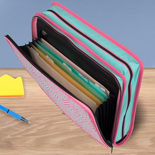 Five Star Zipper Binder 2 Inch O-Rings Case Organiser with Multi-Access and 5-Tab Expanding File Folder, 850 Sheet Capacity, Taffy Twist (290010J) - color: Taffy Twist, size: 2 Inch