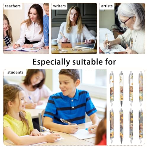 Idealmuzik 8 PCS Cute Highland Cow Print Pens, Cow Lovers Gifts, School Office Supplies, Gifts for Women Girls Teen Christmas New Year - style: Highland Cow