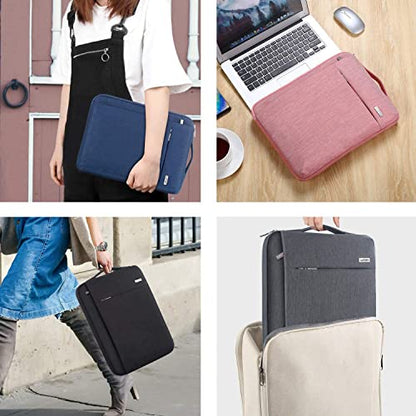 LANDICI 360° Protective Laptop Sleeve 13-14 Inch, Computer Bag Carrying Case for MacBook Air 13 M1/M2, MacBook Pro 13/14, Chromebook 14, Women, Slim, Shockproof, Waterproof, Pink - color: Pink, size: 13-14 Inch