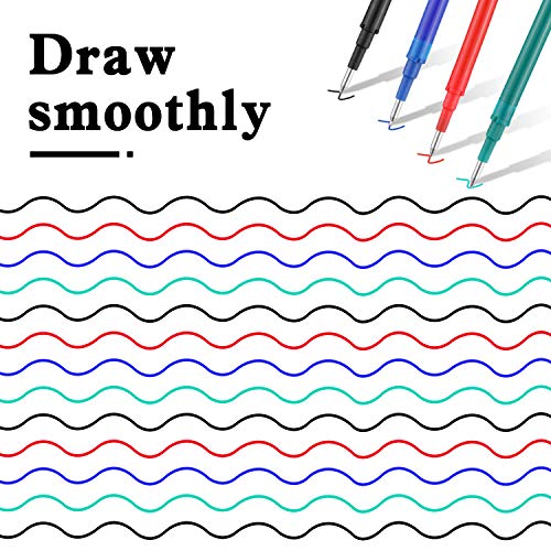Zonon 24 Pcs 0.7mm Erasable Gel Ink Pen Refills Compatible with Frixion Friction Gel Ink Refills Medium Fine Point Erasable Pens Lead for Writing Planner and Crossword Puzzles(Black, Red, Green, Blue) - color: Black, Red, Green, Blue