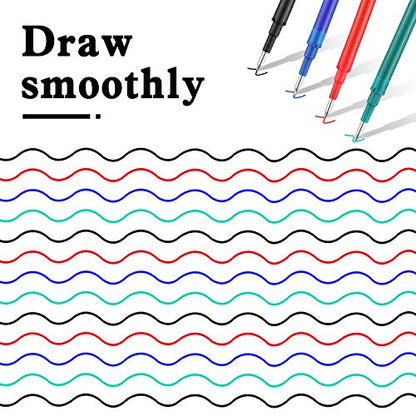 Zonon 24 Pcs 0.7mm Erasable Gel Ink Pen Refills Compatible with Frixion Friction Gel Ink Refills Medium Fine Point Erasable Pens Lead for Writing Planner and Crossword Puzzles(Black, Red, Green, Blue) - color: Black, Red, Green, Blue