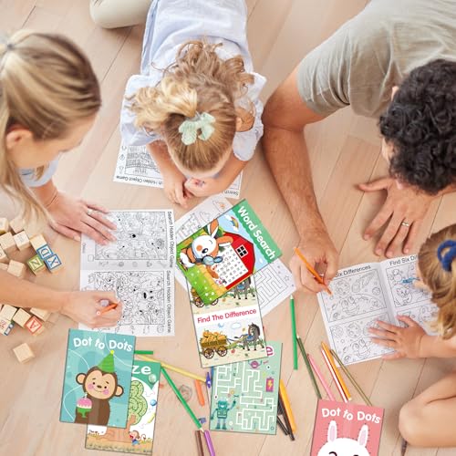 Elfew 20Pack Small Activity Books for Kids Age 4-8,8-12,Puzzles Books for Kids Party Favor Gift, Brain Game, Over 280 Different Games fit Classroom Activity, Boy and Girl Birthday Goodie Bag Stuffers - style: 20 Activity Book
