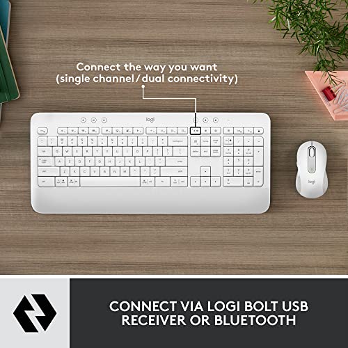 Logitech Signature MK650 Combo for Business Keyboard and Mouse - Off-White | Logi Bolt, Bluetooth, SmartWheel, for Business, Globally Certified, Windows/Mac/Chrome/Linux - color: Off White, style: Combo w. Small Mouse