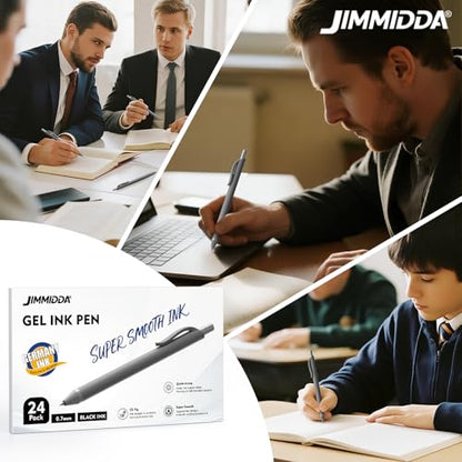 Gel Pens Black, 108 Pack Bulk 0.7mm Fine Point Smooth Retractable | Smooth Writing, Quick-Drying No Smudge, Long-lasting, Retractable, Journaling, Note Taking, School, Office, Students Adults - color: 108 Pack-Bulk