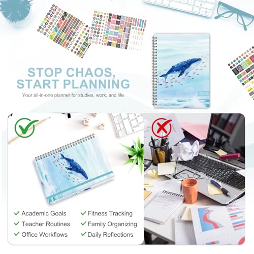 Planner 2026-2027, Weekly and Monthly Academic Year Calendar Planner, July 2026 - June 2027, Daily Agenda Book for Office School Supplies, A5(6.3'' x 8.5'') - color: 2607-Whale, size: 6.3"x8.5"(Jul 2026-Jun 2027)
