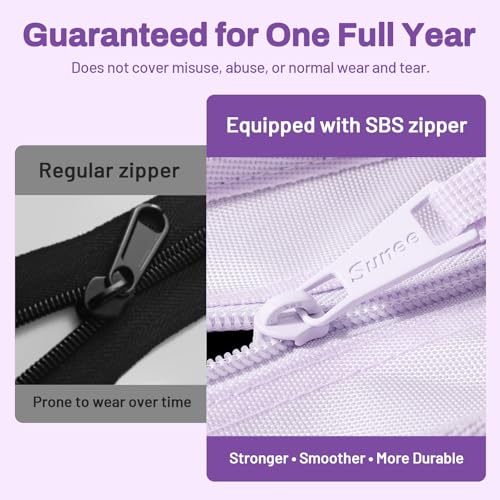 SUNEE Zipper Binder 3 Ring, 3 Inch O-Ring with Handle and Shoulder Strap, 600-Sheet Capacity, 5-Tab Expanding File Folder, Multi-Pockets for Middle School Organizer Binder with Zipper, Lavender Purple - color: Lavender Purple