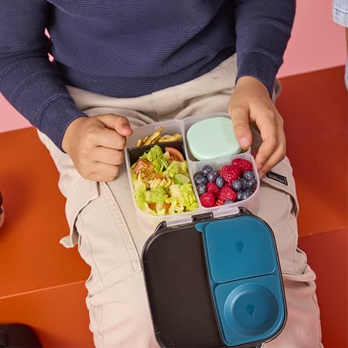 b.box Mini Lunch Box Kids | 4.25 Cup Leak Proof Bento Box for Kids Ages 3+ | 3 Compartment Snack Containers, School Lunch Container, Dishwasher Safe, BPA-Free, PFAS-Free - Night Vision - color: Night Vision, size: 1-pack