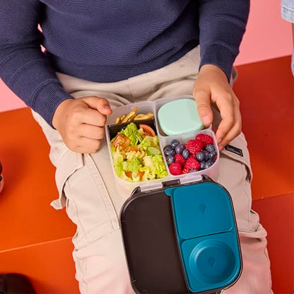 b.box Mini Lunch Box Kids | 4.25 Cup Leak Proof Bento Box for Kids Ages 3+ | 3 Compartment Snack Containers, School Lunch Container, Dishwasher Safe, BPA-Free, PFAS-Free - Night Vision - color: Night Vision, size: 1-pack