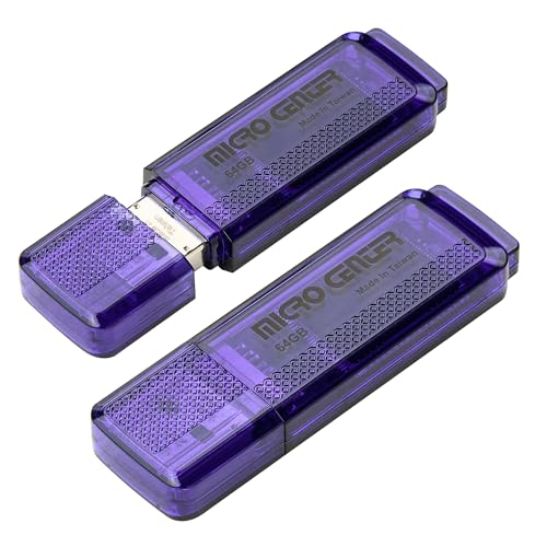 INLAND Micro Center Super Speed 64GB 2-Pack Ultra Flash Drive USB 3.0/USB 3.1 Gen1 Memory Stick with Keychain Thumb Drive Photo Stick Jump Drive | High Transfer Speed, 10X Faster than USB 2.0 USB Drive, LED Light Indicator, Type-A, Data Storage and Backup