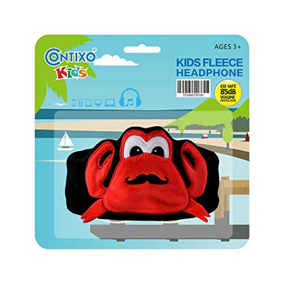 Contixo H1 Kids Headphones, 85dB Volume Limiting with Adjustable Speakers Soft Children Fleece Headband Toddler Headphones - style: Crab