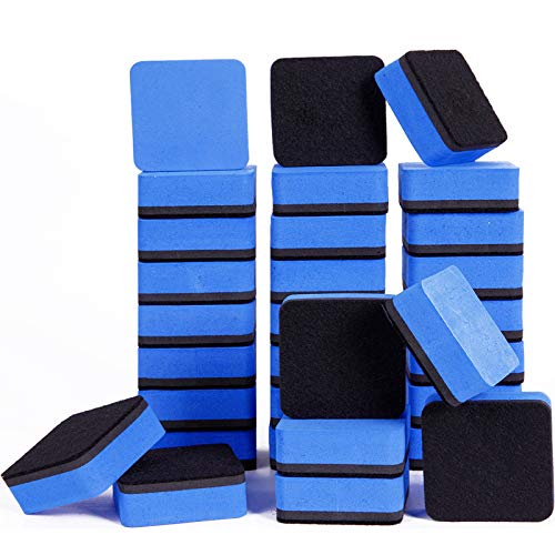 BingBing Dry Erase Erasers, 48 Pack Magnetic Whiteboard Eraser Chalkboard Cleansers Wiper for Classroom Office & Home (blue48) - color: 48pcs Blue