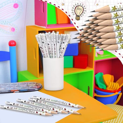 Tenceur 24 Pcs 5th Graders Pencils Bulk Motivational Pencils with Erasers Inspirational Pencil with Back to School Supplies for Kids Student Teacher Classroom Reward - style: 5th Graders