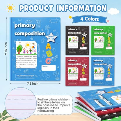24 Pack Bulk Primary Composition Notebook 100 Sheets (200 Pages)