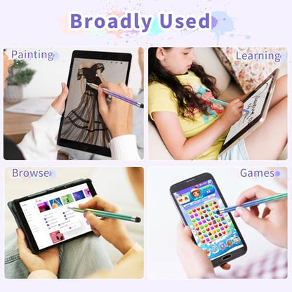 Stylus Pens for Touch Screens, Round Disk Tip Stylus Pen for iPad Compatible with/Tablet/Android/iPad/iPhone/iOS and All Capacitive Touch Screens (Corlorful-3pcs)