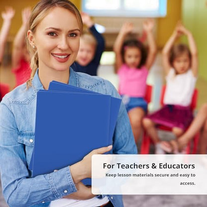 Taja Plastic Folders with Pockets (6 Pack, Blue), 2-Pocket Folders with Business Card Slot, Heavy Duty, Fit Letter Size Documents, Perfect for School, Office & Business - color: D-blue, size: 6 Pack
