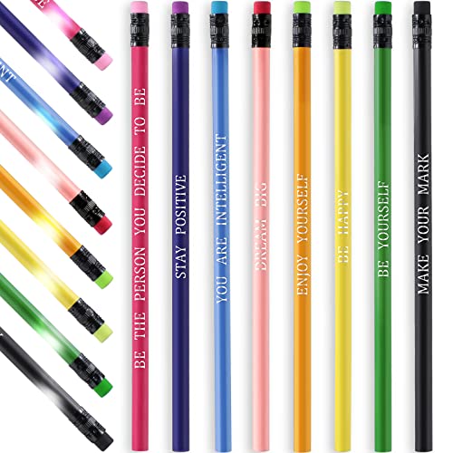 Epakh 100 Pcs Inspirational Pencils Color Changing Pencils Bulk with Eraser HB Wooden Pens Gift for Kids Back to School Gift for Classroom, Student Reward(Mixed Colors,Classic Style) - color: Mixed Colors