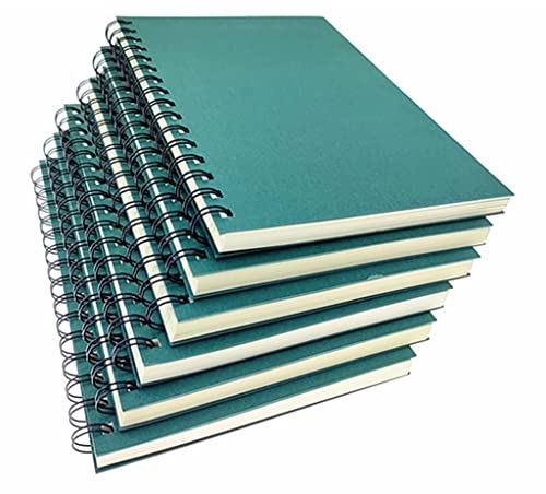 ALIMITOPIA Spiral Notebook Journal,College Ruled Thick Kraft Paper Hardcover Wirebound Notepad Diary Memo Planner Sketch Note Book for School Office Travel Business Supplies,100gsm Thick Inner - color: Green