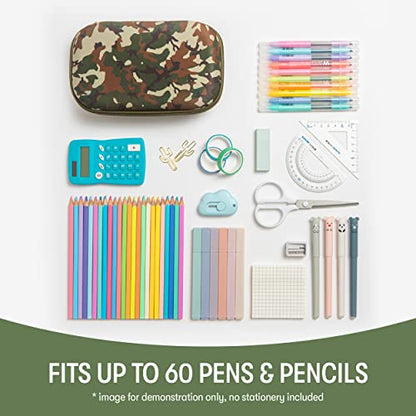 ZIPIT Camo Pencil Box for Boys, Cute Pencil Case for School, Large Capacity Stationery Organizer Box - color: Camo Green