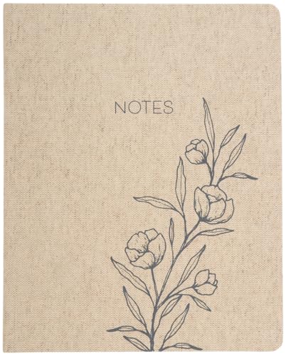 WORLD TRAVELER Large Lined Journal Notebook 256 Ruled White & Ivory Pages | Lay-Flat Binding, Gilded Page Edges Resist Wear, Reinforced Square Corners, Bleed-Resistant Smooth Paper - color: Linen Floral
