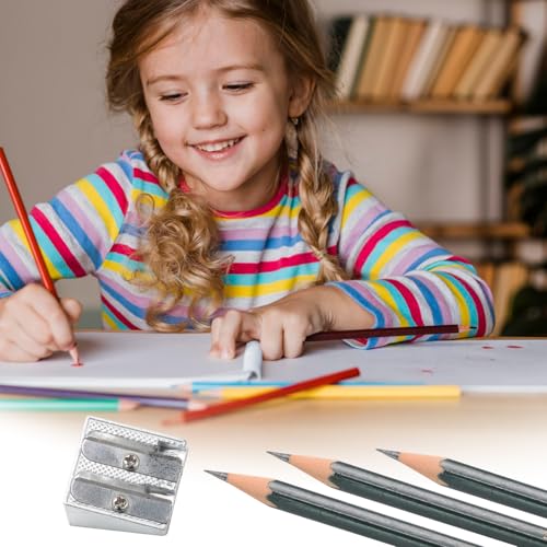 Bonsicoky 16 Pack Handheld Metal Pencil Sharpener with 2 Holes - Aluminum Alloy Sharpener for Standard Size Pencils