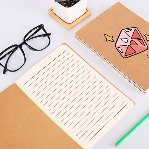 zmybcpack 24 Pack A5 Kraft Lined Notebook, 8.26"x5.5",64 Pages/32 Sheets | Composition Notebooks Notebooks Journal for Travelers, Students, Office - size: 8.2 x 5.5"(24pack lined)