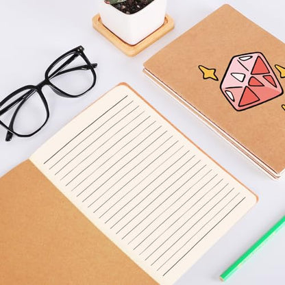 zmybcpack 24 Pack A5 Kraft Lined Notebook, 8.26"x5.5",64 Pages/32 Sheets | Composition Notebooks Notebooks Journal for Travelers, Students, Office - size: 8.2 x 5.5"(24pack lined)