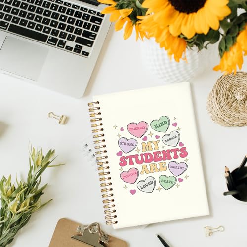 Pink Teacher Notebook, Teacher Appreciation Gifts Journal For Women, Cute Motivational Floral Teach Love Inspire Notebooks, 5.5x8.3 Inch - color: Cute