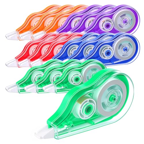 BESARME 15 Pack Correction Tape, Colorful Correction Tape Bulk | 26.24 Ft 5MM, Teacher Appreciation Gifts, for Students Teachers School Office Supplies