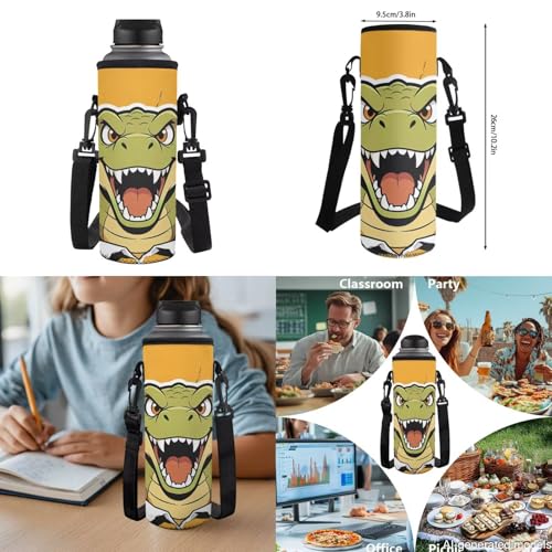 Boys Cool Dinosaur Print 4 in 1 Backpack Set - Kids Elementary School Bookbag with Lunch Bag Pencil Case Water Bottle Holder, Back to School Supplies - color: Cool Dinosaur
