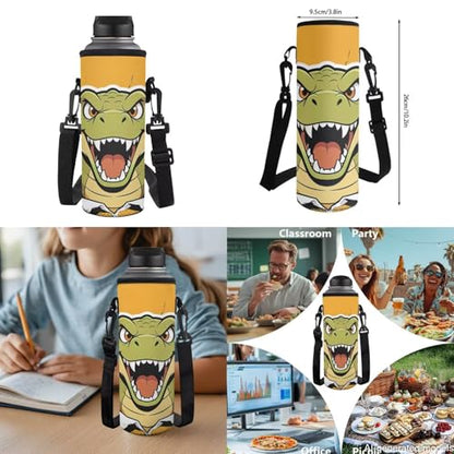 Boys Cool Dinosaur Print 4 in 1 Backpack Set - Kids Elementary School Bookbag with Lunch Bag Pencil Case Water Bottle Holder, Back to School Supplies - color: Cool Dinosaur