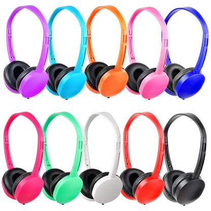 Kids Headphones Bulk 20 Pack for Classroom School,3.5mm Jack | Class Set of Headphones for Students Teens Children 3.5mm Jack