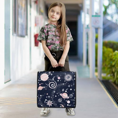 3 Ring Zipper Binder with Shoulder Strap Plant 2 Inch Zippered Binder Bag 500 Sheet Capacity Multi Pockets for School Supplies - color: Multi2
